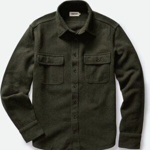 Taylor Stitch - The Ledge Shirt in Green Linen Tweed - M/40